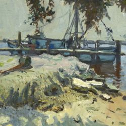 Shrimp Boat Docked Near Heckscher Drive